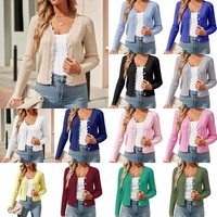 Womens Long Sleeve Sweater Cardigan Ladies Casual Button Up Knitted Jumper Coat