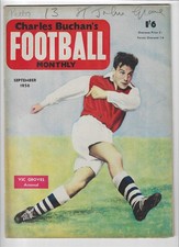 CHARLES BUCHAN`S FOOTBALL MONTHLY SEPTEMBER 1956 # 61 VIC GROVES ARSENAL