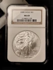 2008 $1 Silver Eagle United States Mint NGC MS69 Brown Label 1oz .999 Silver
