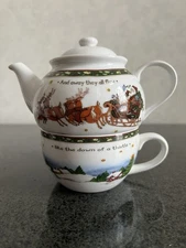 Portmeirion A Christmas Story Susan Winget Tea for One Set Teapot Cup 2nd