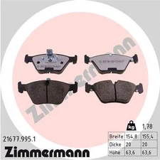 Front Axle Zimmermann 21677.995.1 Brake Pad Set, Disc Brake for BMW