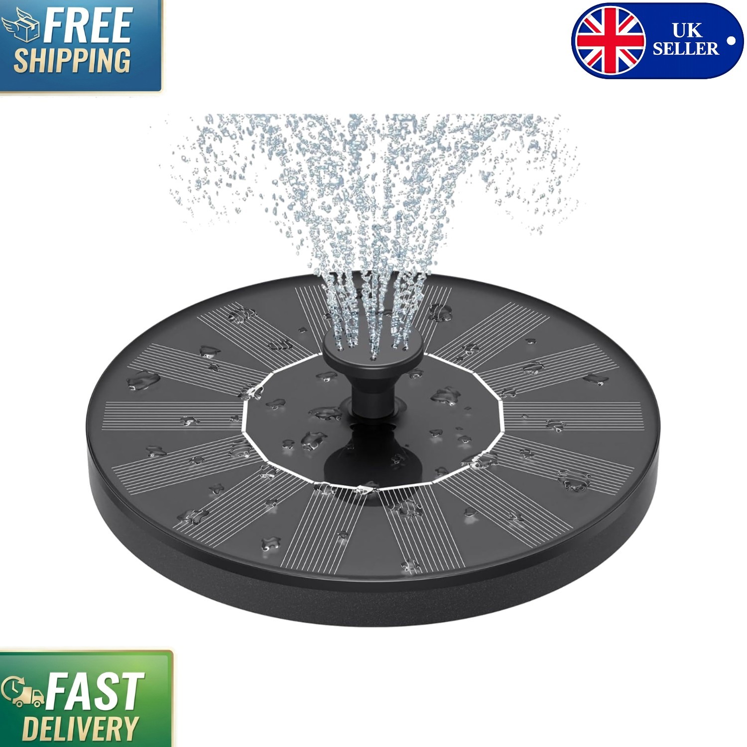 Lightweight Eco-Friendly Solar Fountain with 4 Nozzle Options for Garden Beauty