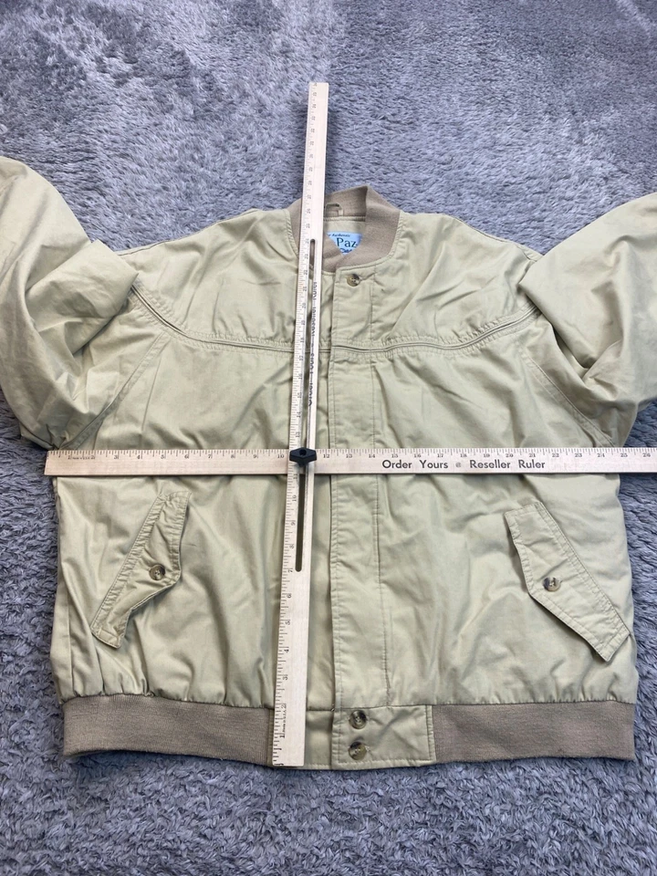 Chaqueta La Paz Catalina Hombres Grande Beige Cuello Simulado Golf Vuelo Bombardero Abrigo De Colección Años 90 Foto 4 de 4