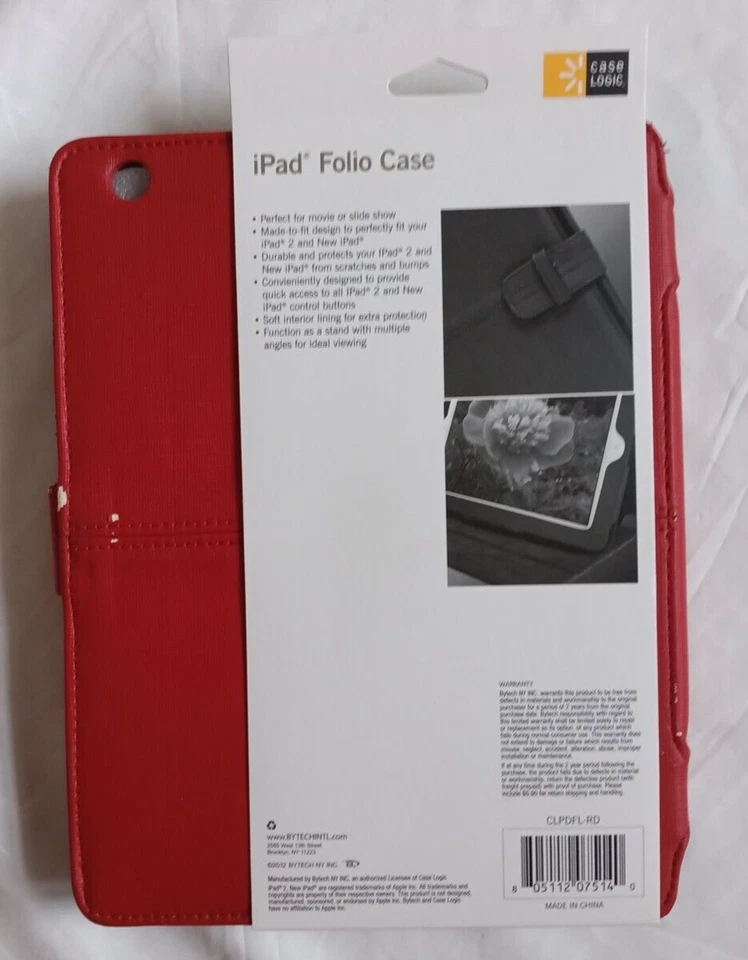 Case Logic Ipad 2/ New Ipad Folio Case Red (CLPDFL-RED) New/Free shipping - Image 2 of 3