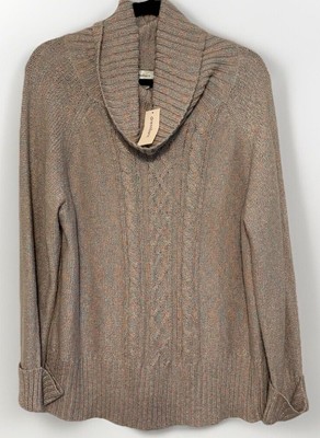 NWT Dressbarn- Woven Multicolored Blush Pink Cowl Neck Pullover Sweater Size 2x