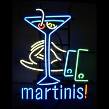 Martinis Martini 20"x16" Neon Sign Bar Lamp Light Party Night Gift Man Cave