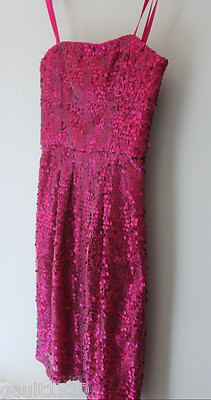NEW! BCBG Max Azria Gorgeous Hot Pink Azalea Sequined Convertible Carole Dress 2 749200252061 | eBay