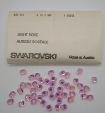 Factory Pack Swarovski Crystal Lt Rose AB 8x6.5mm Rectangle 5105 Beads; 144pc