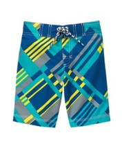 GYMBOREE SWIM SHOP DIAGONAL PLAID SWIM TRUNKS 5 6 NWT