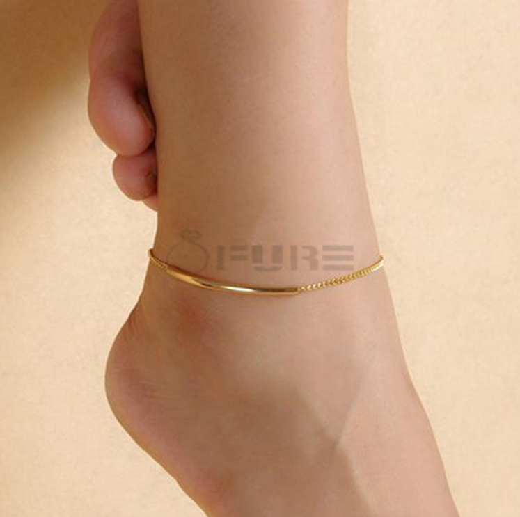 Adjustable Ankle Bracelet Smooth Silver Gold Anklet Foot Ankle Summer Chain