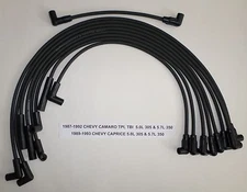 1987-1993 CHEVY CAMARO CAPRICE 5.0L 5.7L/350 TPI,TBI BLACK Perf Spark Plug Wires
