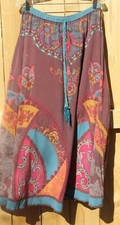 Vintage Multi Color Rayon Hippy / Hippie Style Boho Skirt Adjustable Waist