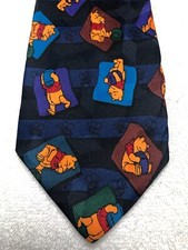 POOH DISNEY MENS TIE BLUE  NAVY STRIPED 4 X 60