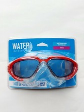 Water Sport Goggles Water Sun Fun Swim Latex Free UV Protection Adult Red