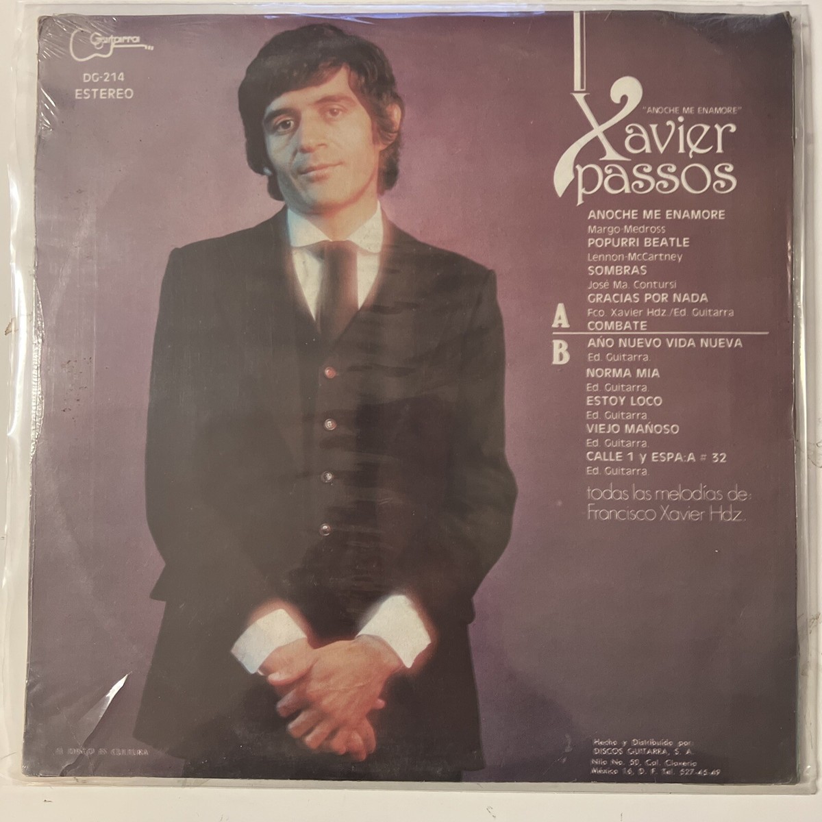 Xavier Passos, Anoche Me Enamore, Mexican Lp, Factory Sealed