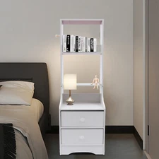 Modern 2 Drawer Chest Bedside Table Nightstand Bedroom Furniture Bookshelf