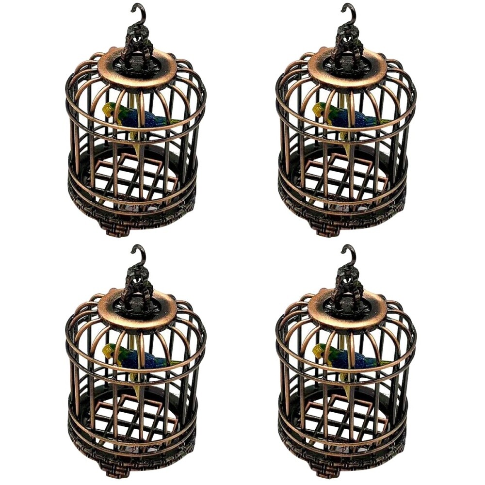 Set of 4 Simulated Bird Cage Toy Singing House Ornaments Doll eBay