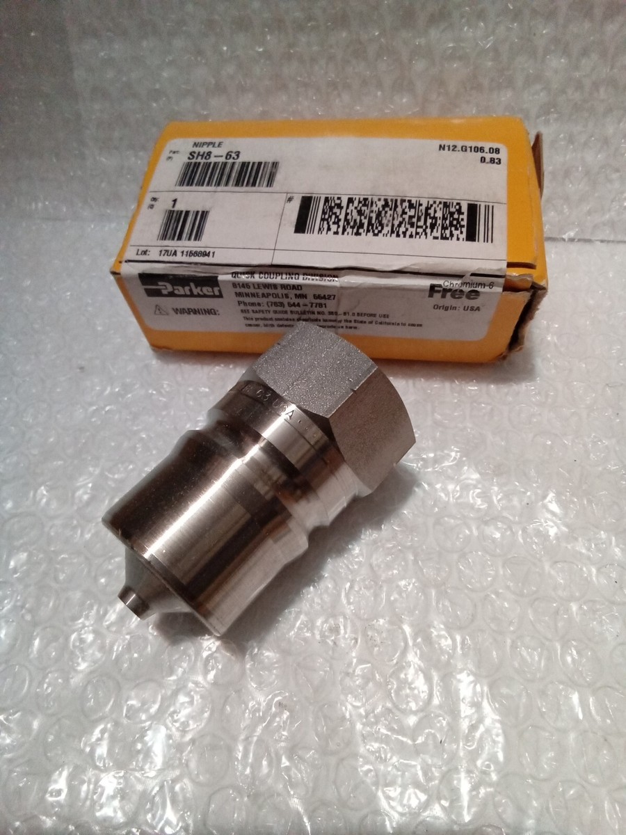 Parker, SH8-63, Nipple, 60 Series, Hydraulic Quick Coupling, Sbwh