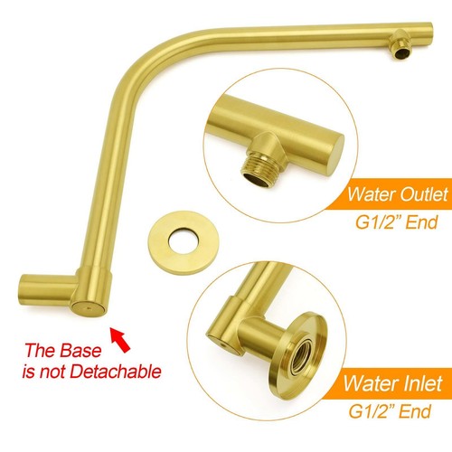 Chrome/Black Brass Shower Arm Extension Wall Gooseneck Ceiling Dropper For Head - Picture 50 of 112