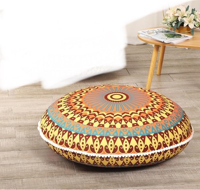 32 inches Meditation Floor Cushion for Adults Round Large Floor Pillow, Yellow