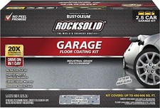 NEW - Rust-Oleum RockSolid 1 Car Garage Floor Kit - 90 oz. - Gray Polycuramine