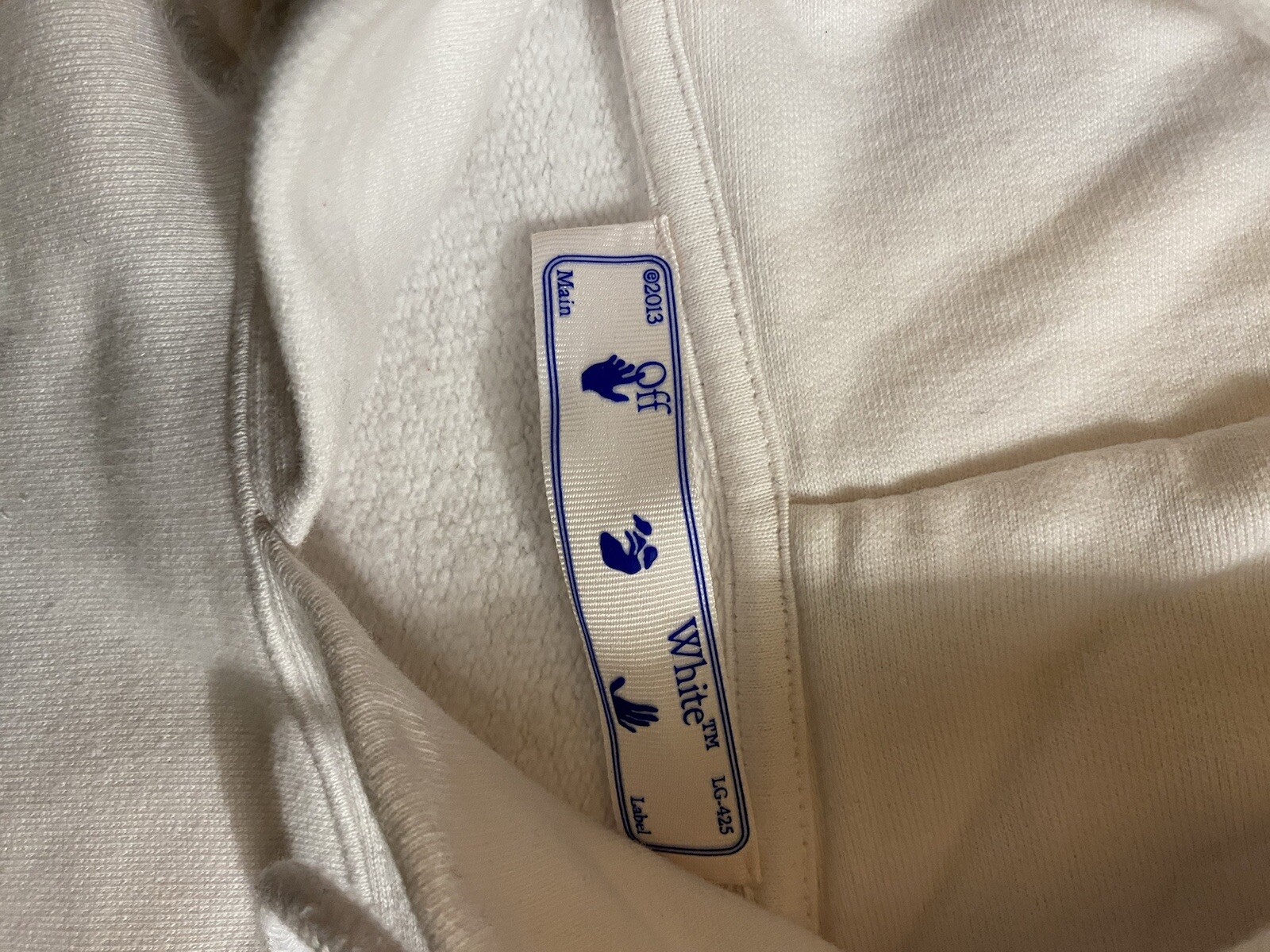 Off White Caravaggio Paint Over Diag  sleeve Hoodie size XL image 4