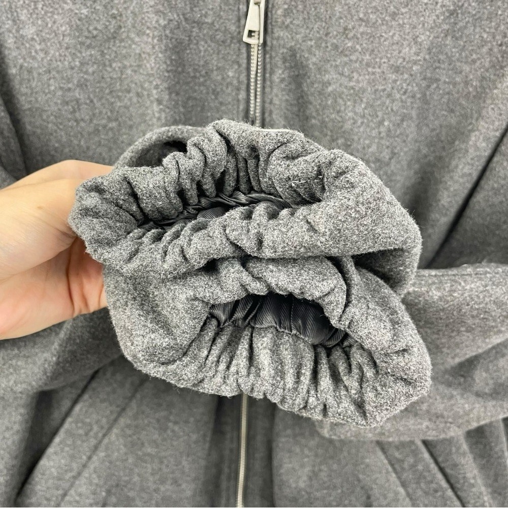 NEW ZARA Grey Wool Oversized Bubble Hem Bomber Jacket Size XS ( Fits L!) ISO image 9