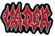 VADER RED AND WHITE LOGO shaped border EMBROIDERED PATCH