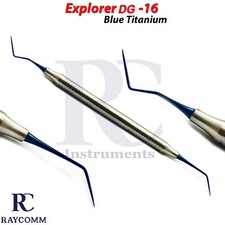 Dental DG 16 Explorer Diagnostic Probe Endodontic Blue Titanium Tip Double Ended