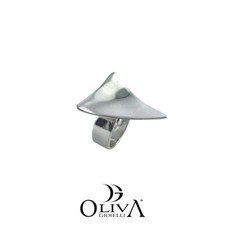 ANELLI DONNA IN MASSICCIO ARGENTO925 MODERNO LUCIDO SCUDO A TRIANGOLO AN46/14