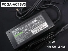 Genuine OEM PCGA-AC19V3 AC Power Adapter 19.5V 4.1A 80W for SONY Vaio Laptop