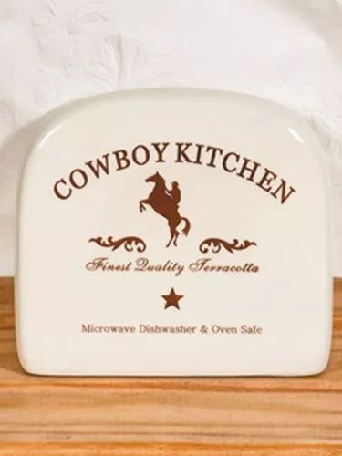 Cowboy Western Horse Ceramic Kitchen Napkin Holder Dining Table