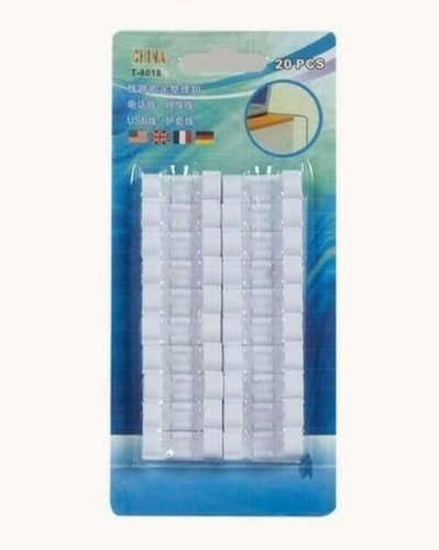 20 x Supporto Fermacavo Passacavo Adesivo per Ordinare cavi - BIANCO - Afbeelding 2 van 5