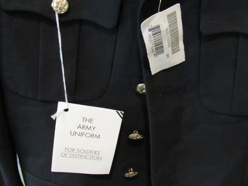 US Army men's NWT Dress Blue Uniform Jacket Coat size 34 LC Derossi & Son new - Image 2 of 4