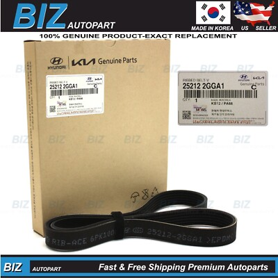 #ad Genuine V Belt for 2015 2022 Hyundai Kia 2.0L 2.4L Various Models 25212 2GGA1 $28.49