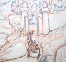 1940 PINOCCHIO donkey cariage WALT DISNEY ORIGINAL PRODUCTION cel LAYOUT DRAWING