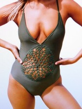 Women's One Piece Swimwear - Green - New No Tags - Size XL 14-16 