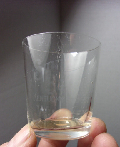 Vintage Antique Sunny Brook Whiskey advertising etched Shot Glass