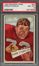 FB - 1952 Bowman Large - #42 - Norm Standlee - PSA 8 - NM-MT