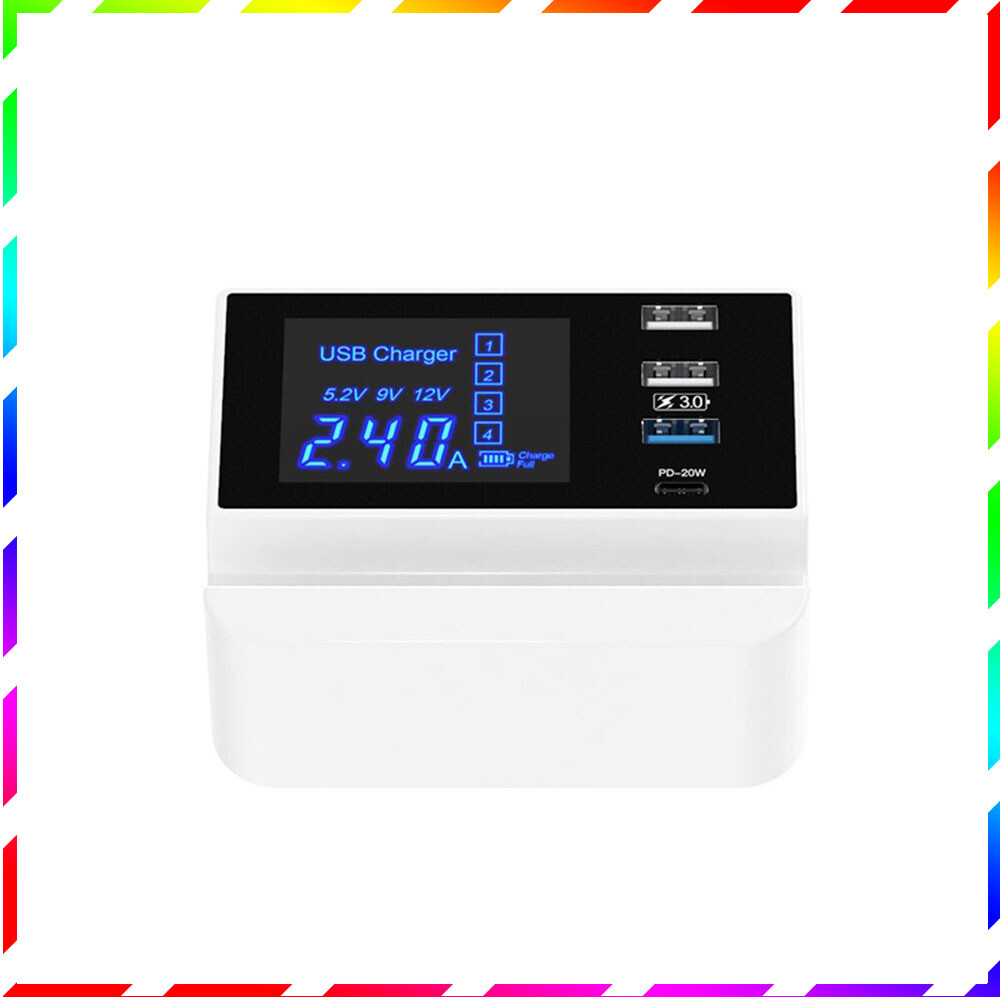 Fast Charging Station with Digital Display PD Multi-Port USB 5V/9A Output-image