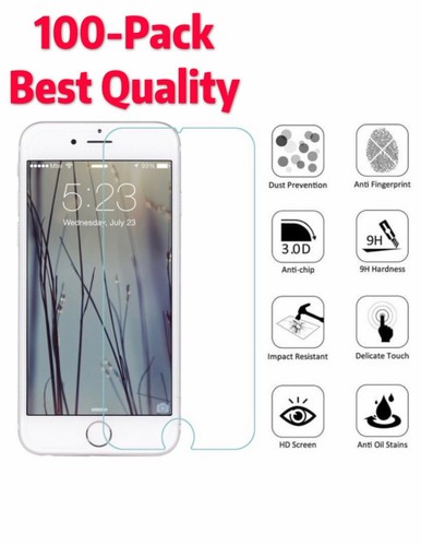 100Pack HD Clear Tempered GLASS Screen Protector For iPhone 5 6 7 8 X/XS XR MAX - Picture 2 of 20