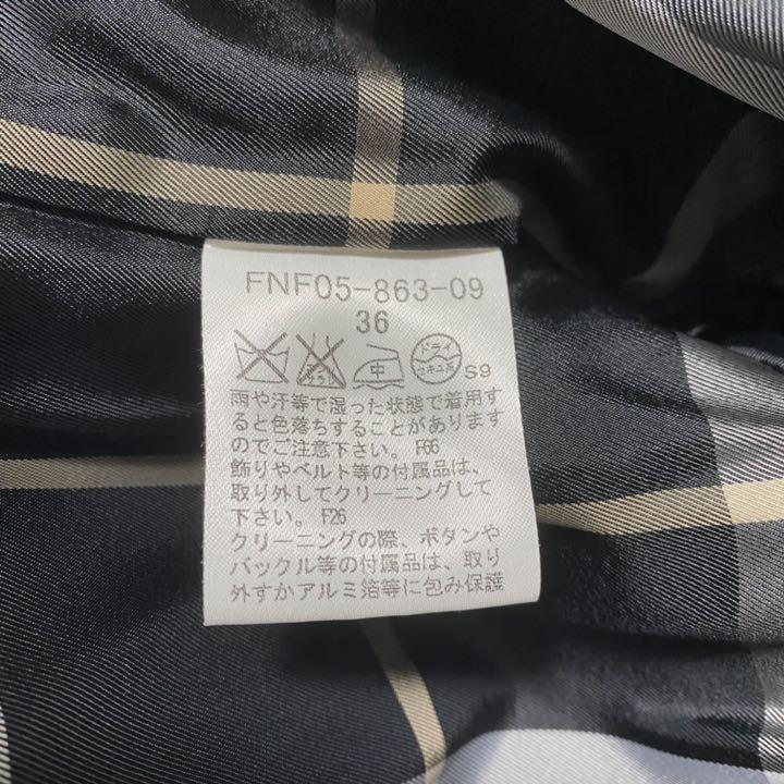 Women size S Coat Burberry Blue Label Frill Coat Check Black 36S Outer