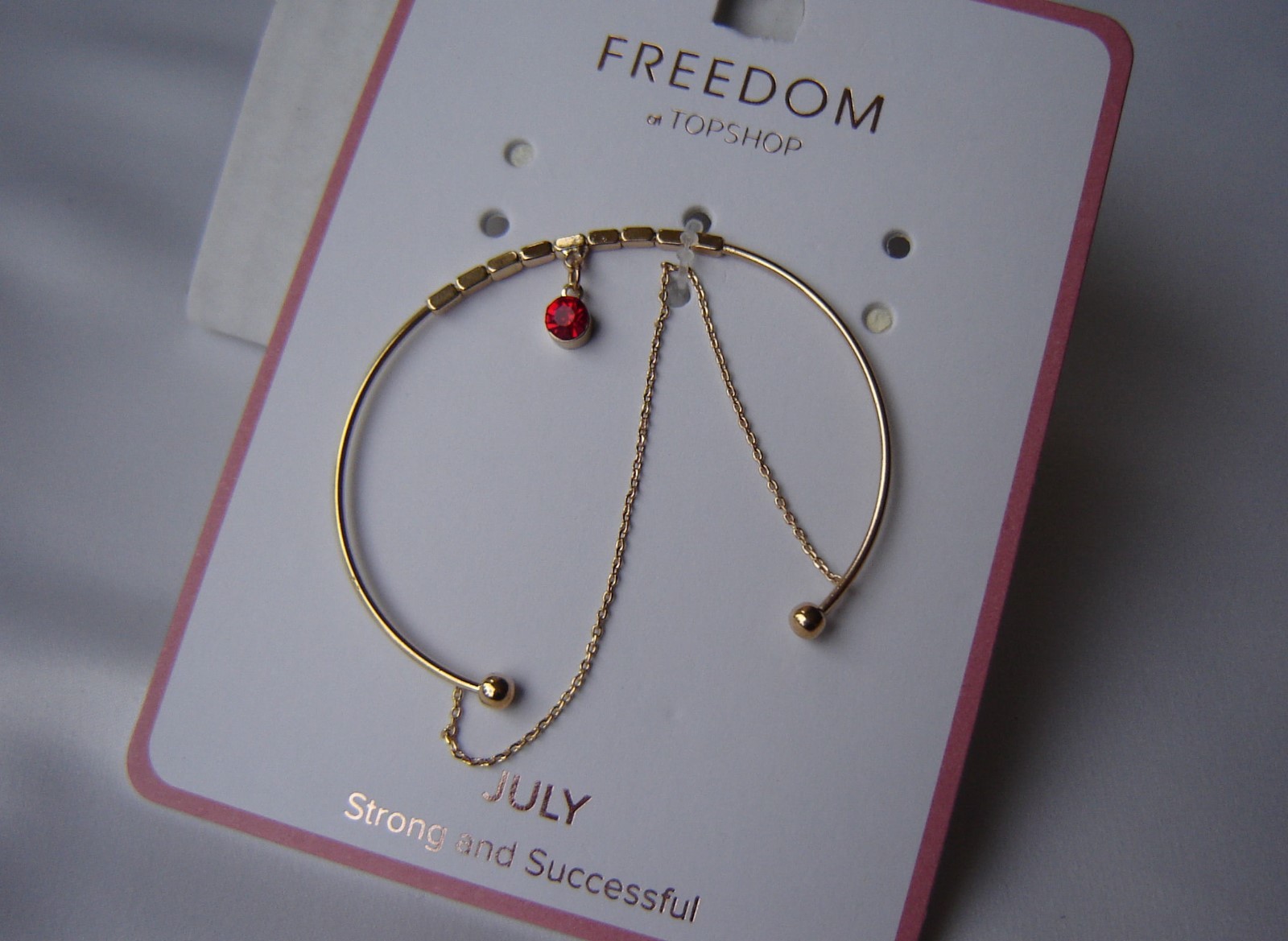 Topshop Freedom Bracelet Gold tone NEW Birth Month July Strong and Successful