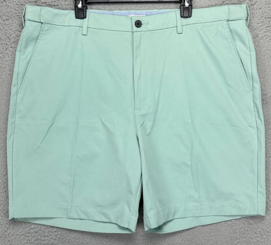 Croft Barrow Shorts Mens 44X8.5 Green Quick Dry Performance Chino Flat Front NEW