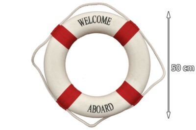 NEU Rot 50cm Rettungsring Rettungsring Maritim Schiff Boot Deko Wandbehang