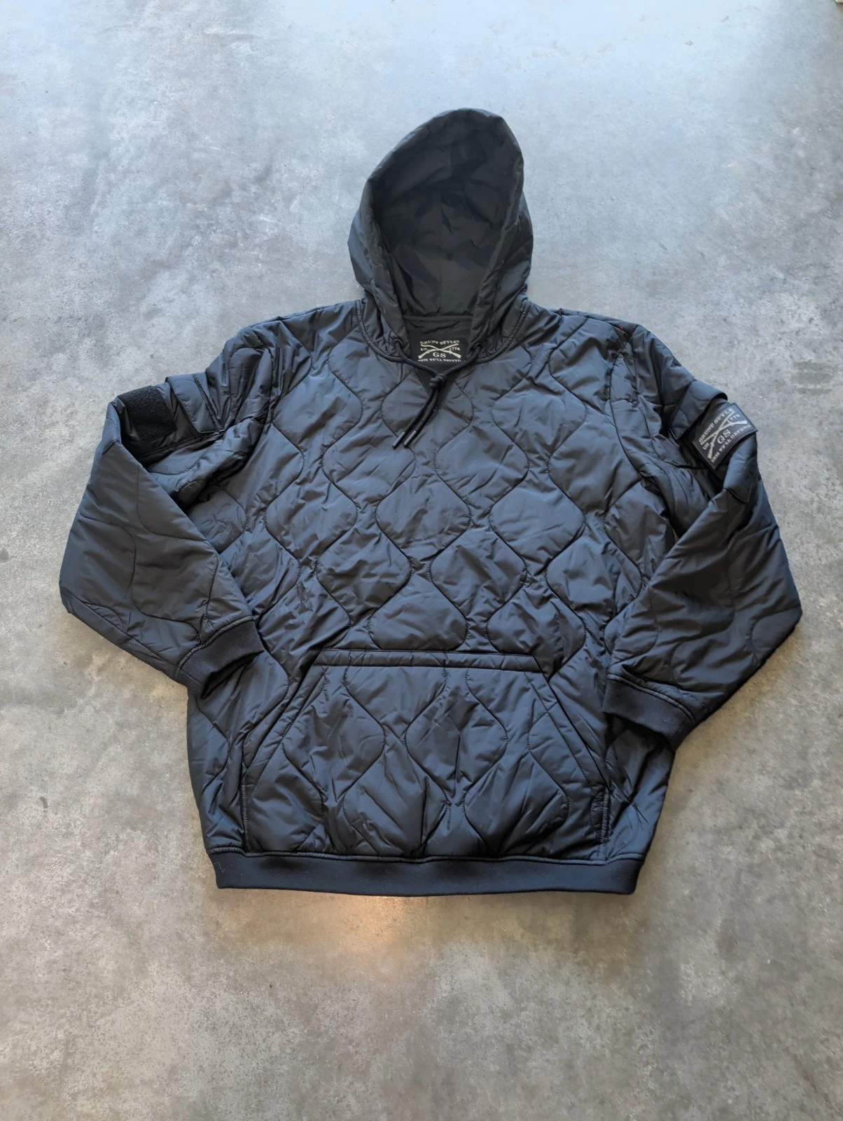 Grunt Style Men's Hooded Pullover Puffer Jacket w/ Pockets Patches Black M
Opens in a new window or 