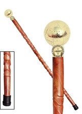 Brass Designer Walking Stick Men  Women Canes and Wooden 37 inch Handle  BVFG