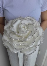 Bride Bouquet Flower with Crystals Wedding for Bridal Artificial