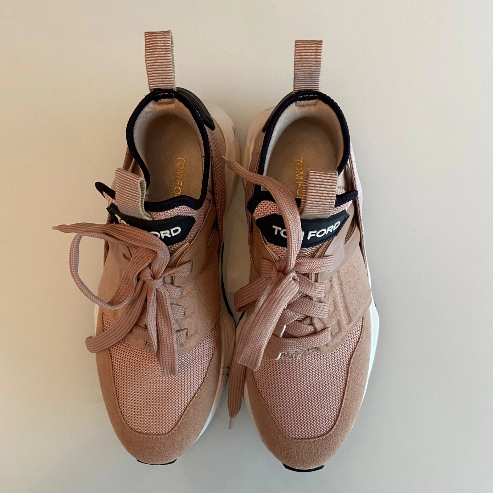 Tom Ford — Tom Ford Women Jago Low Top Sneakers Pink Nylon Mesh Trainers US Size 6