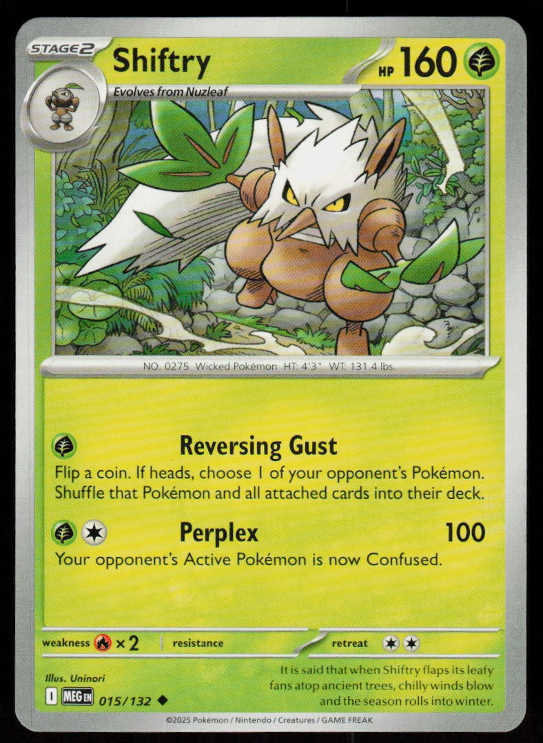 Shiftry 015/132 Uncommon Mega Evolution Pokemon Near Mint